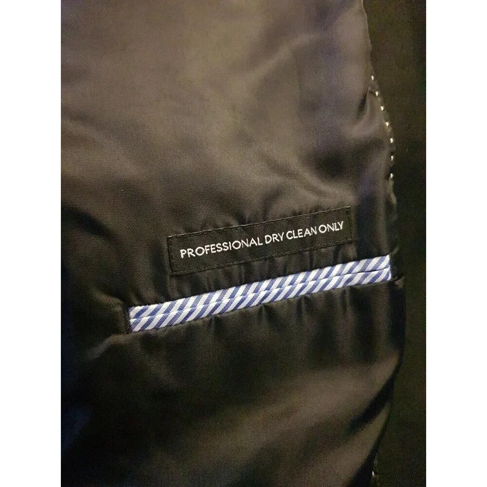Tommy Hilfiger Mens Blazer Size R 46 Sport Jacket Two Button Black Suit Wedding